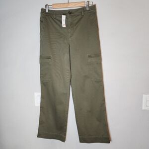 NWT Ann Taylor Loft Stretch Twill Green Cargo Pants Size 6